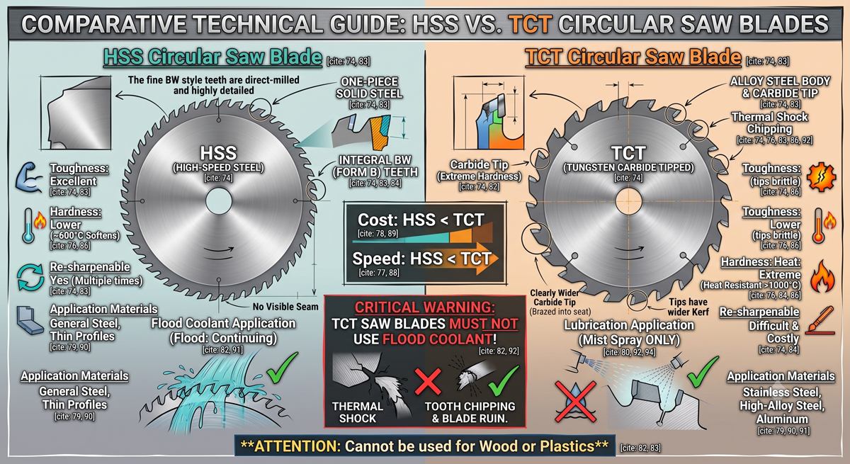 How to Choose Circular Saw Blades and Machines? A Complete Guide to HSS vs. TCT Differences, Machine Rigidity, and Cutting Fluid Applications How to Choose Circular Saw Blades and Machines? A Complete Guide to HSS vs. TCT Differences, Machine Rigidity, and Cutting Fluid Applications