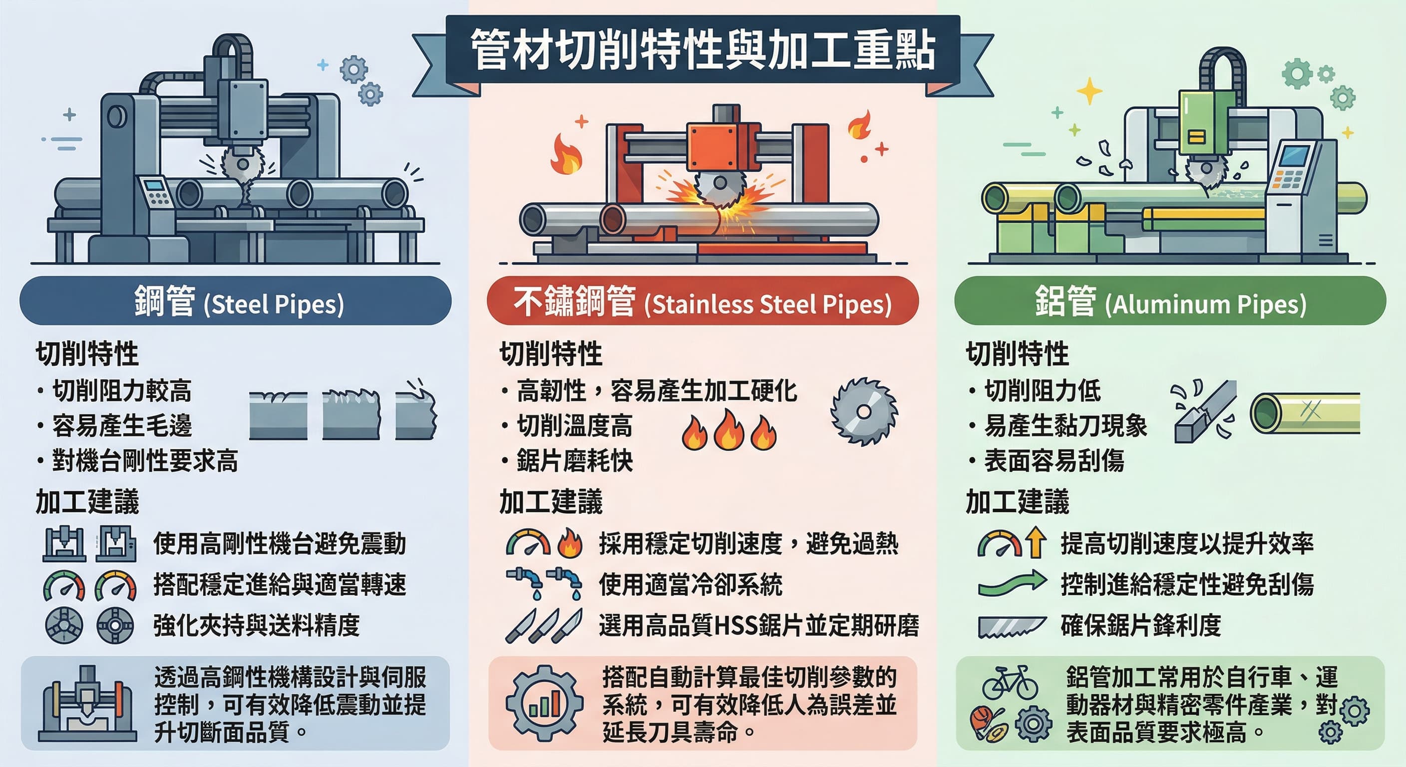 管材切削特性與加工重點